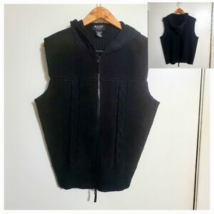 Planet & Co Leather Knit Hoodie Vest Size Large